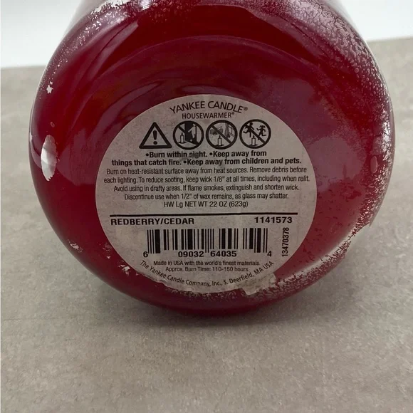 Yankee Candle Red Berry And Cedar 22 Oz Holiday Christmas Partially Used - Picture 9 of 9